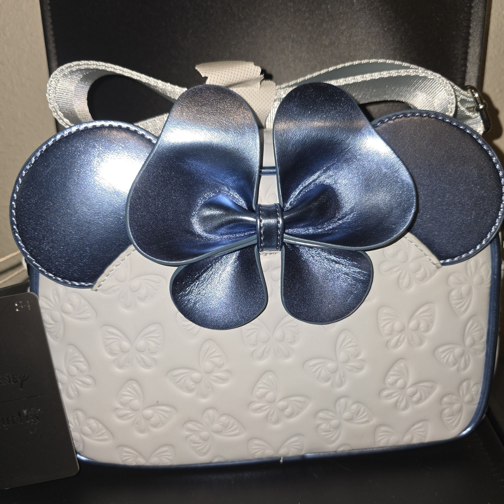 Loungefly Blue and White Crossbody Bag